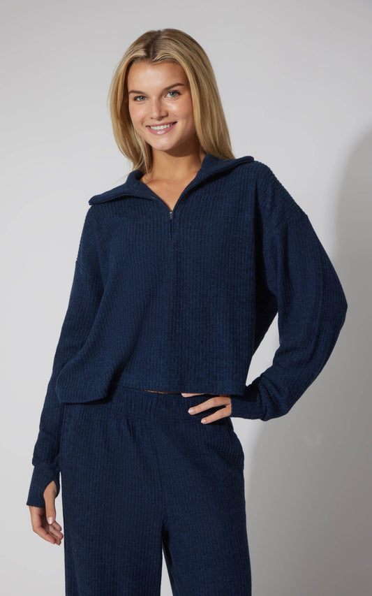 Rib Quarter Zip Pullover