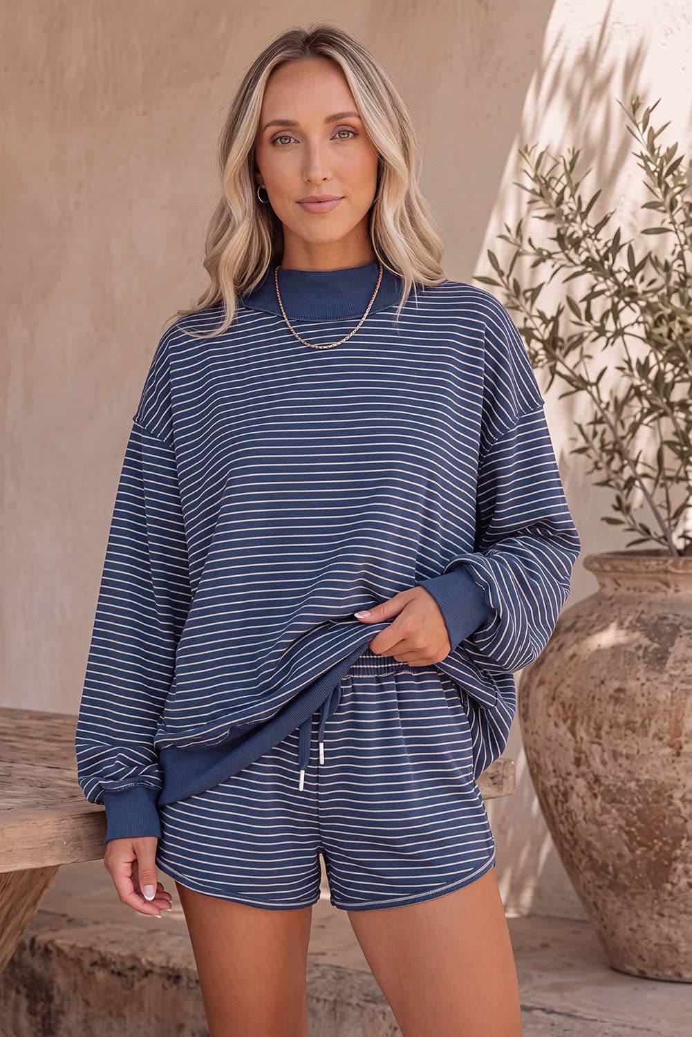 Mock Neck Pullover  Set