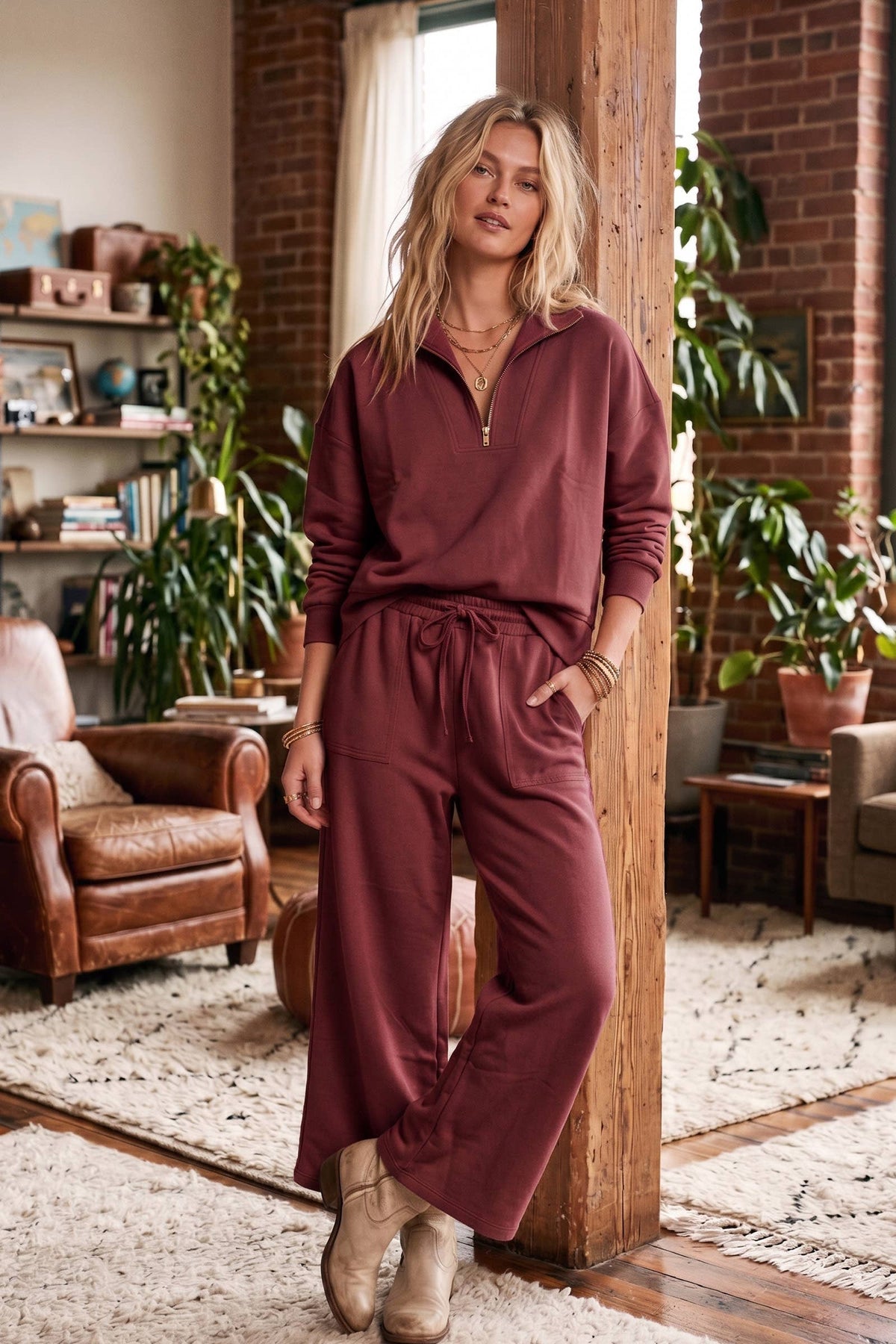 Scuba Pullover & Wide Leg  Set