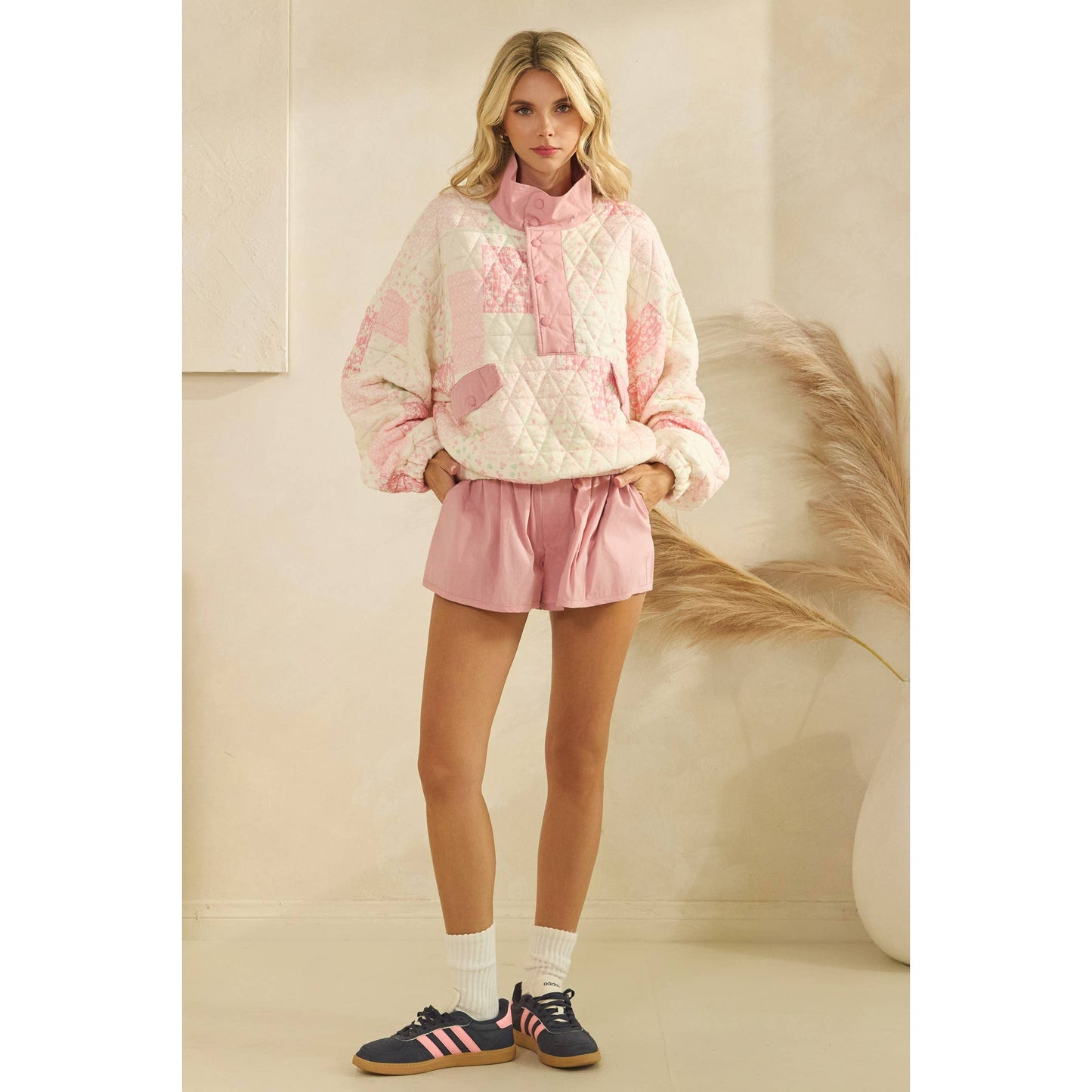 Quilted Quarterzip Sweater