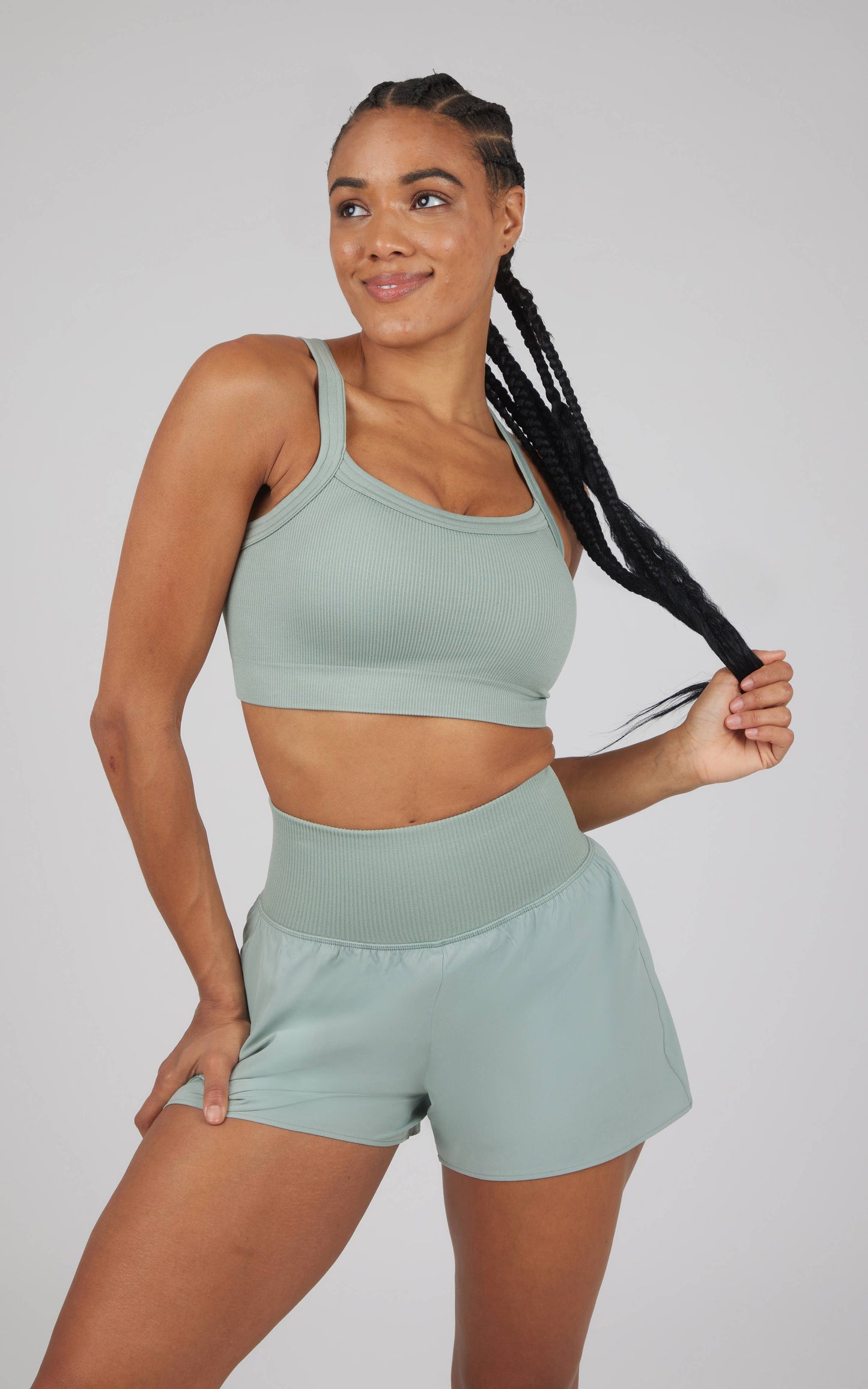 SET - Women's Rib Sport Bra and Short