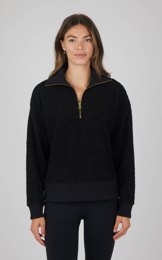 Cozy Sherpa Half Zip Pullover- Women