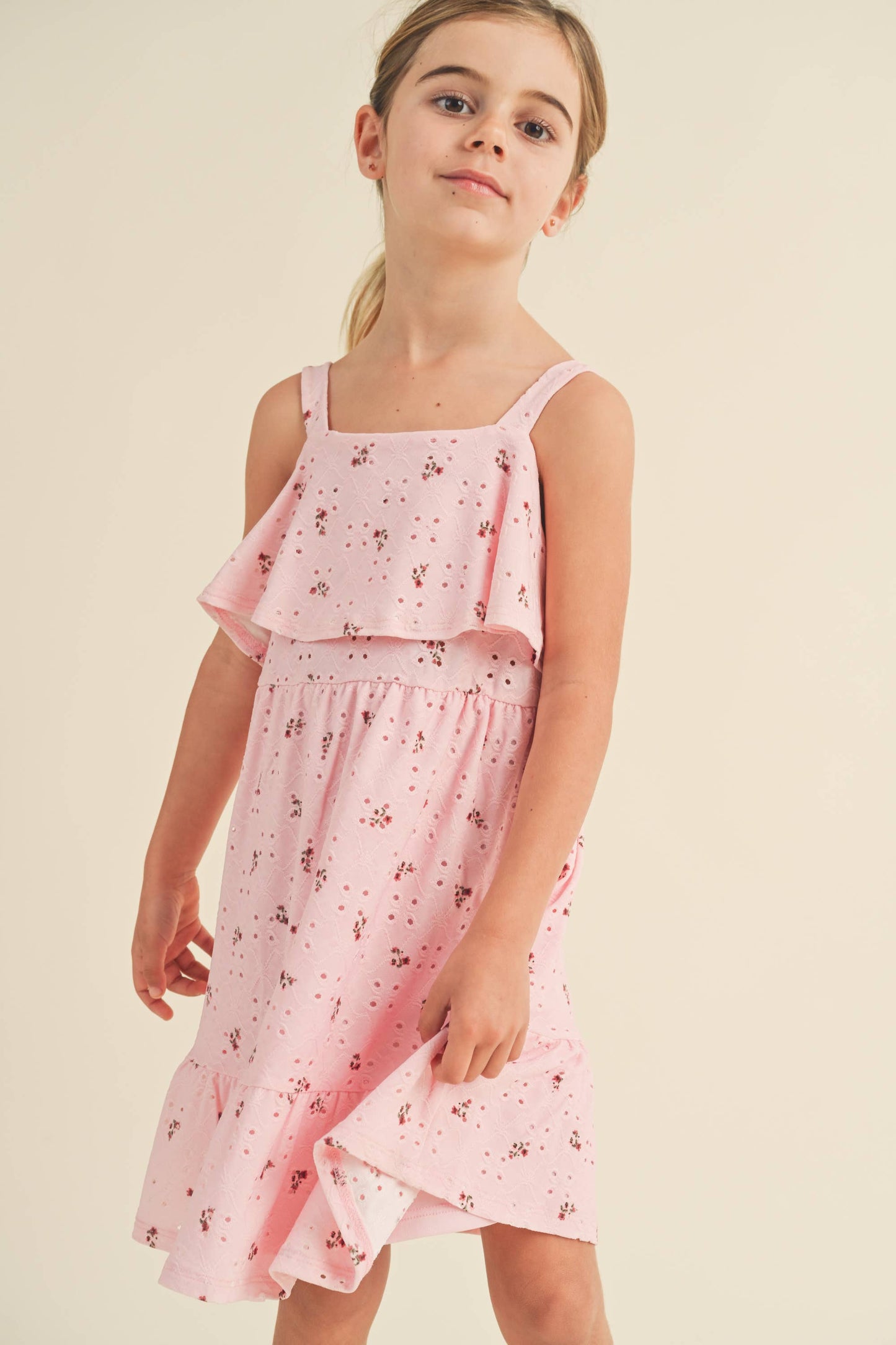 GIRLS RUFFLE FLORAL DRESS