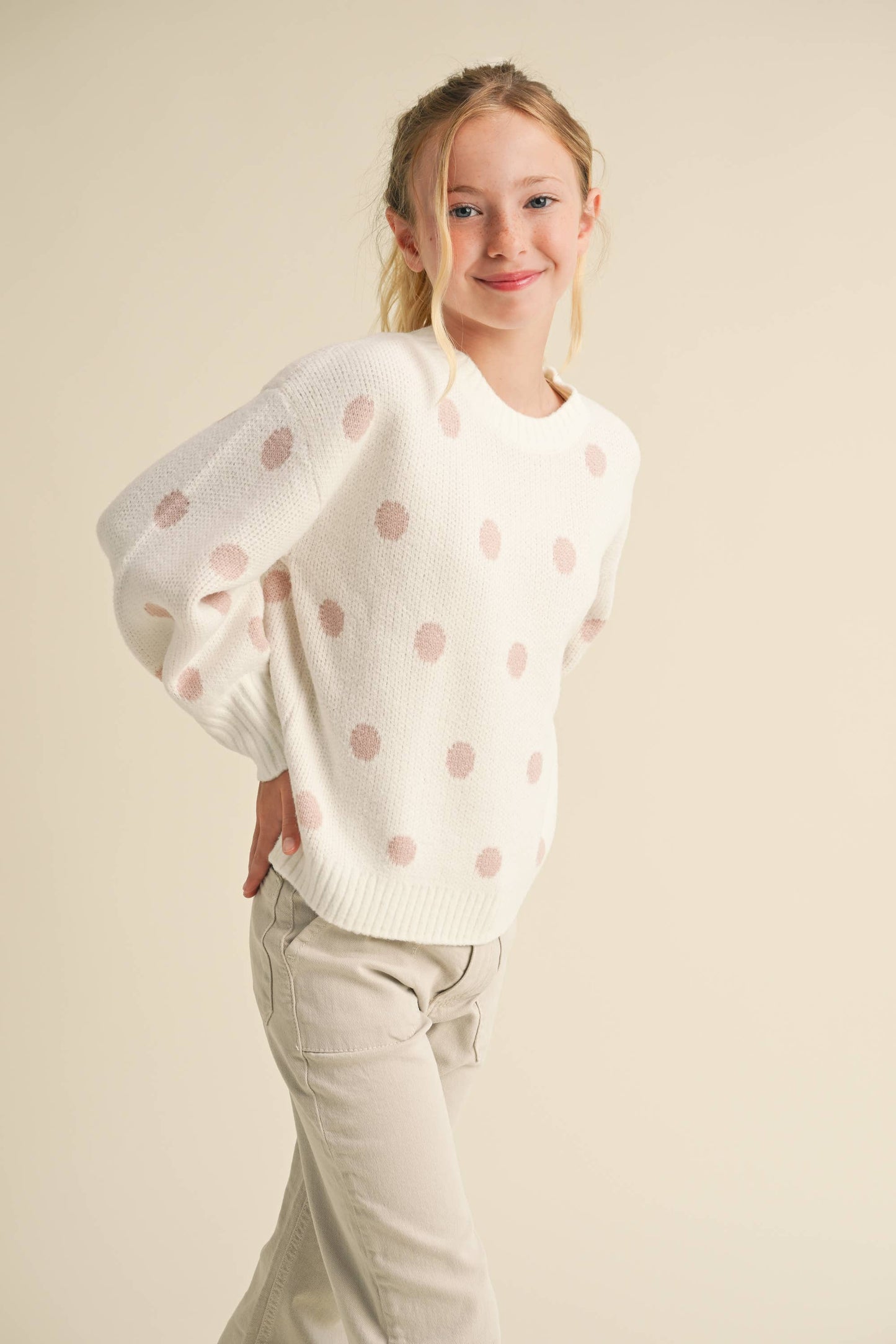 Dotty Delight Sweater- Girls