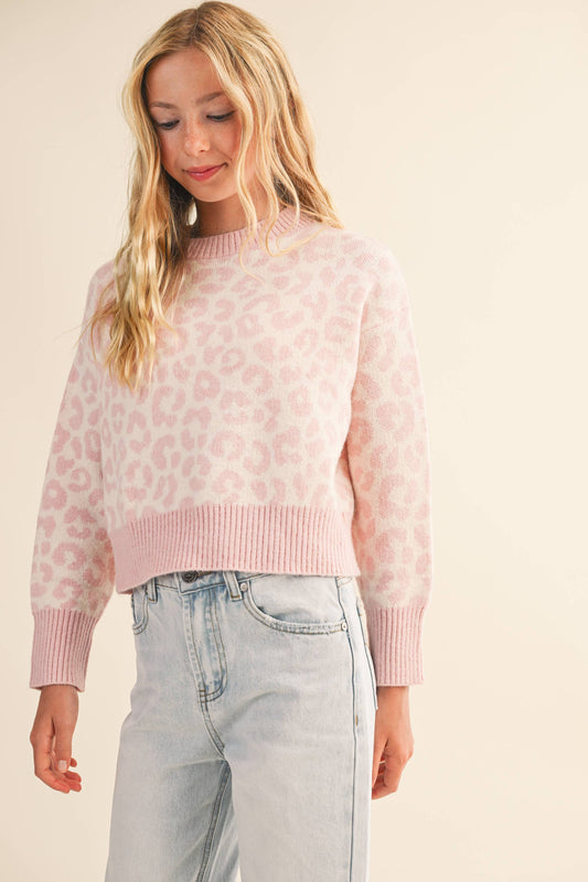 Girls Leopard Sweater