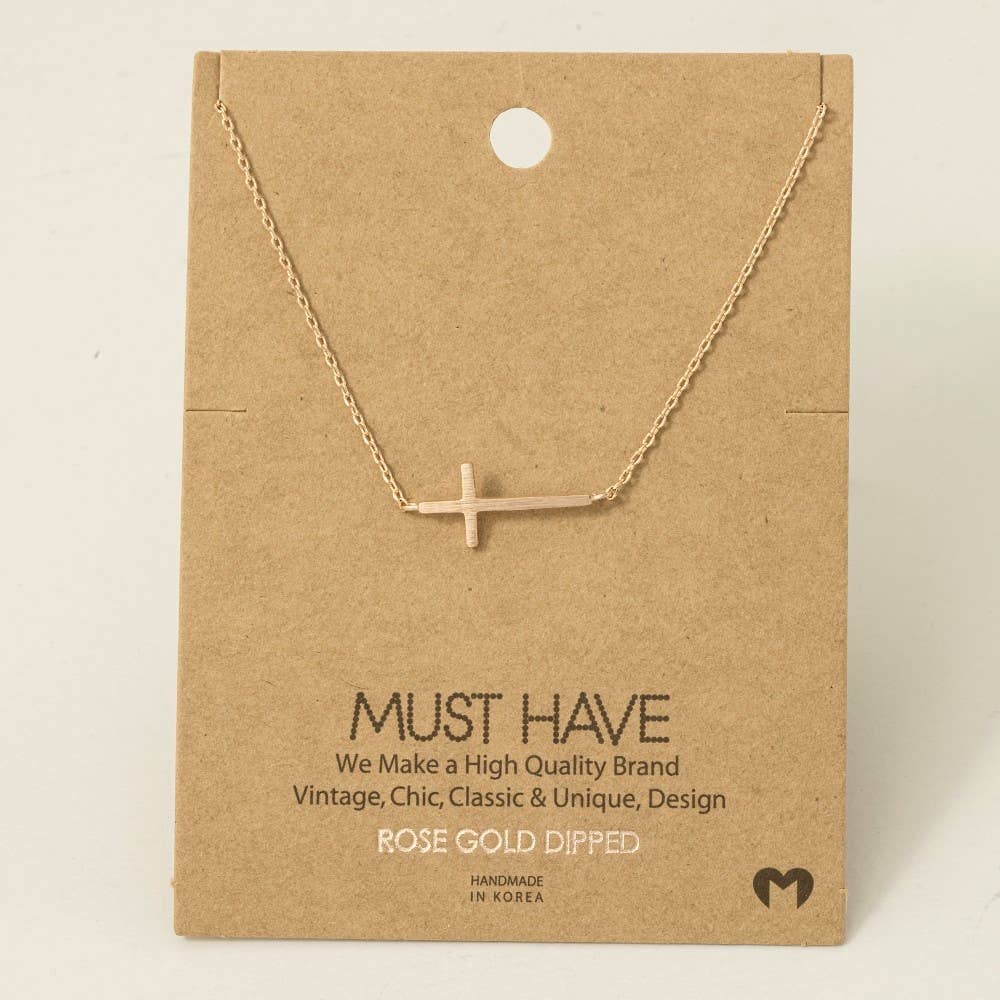 Side Cross Necklace