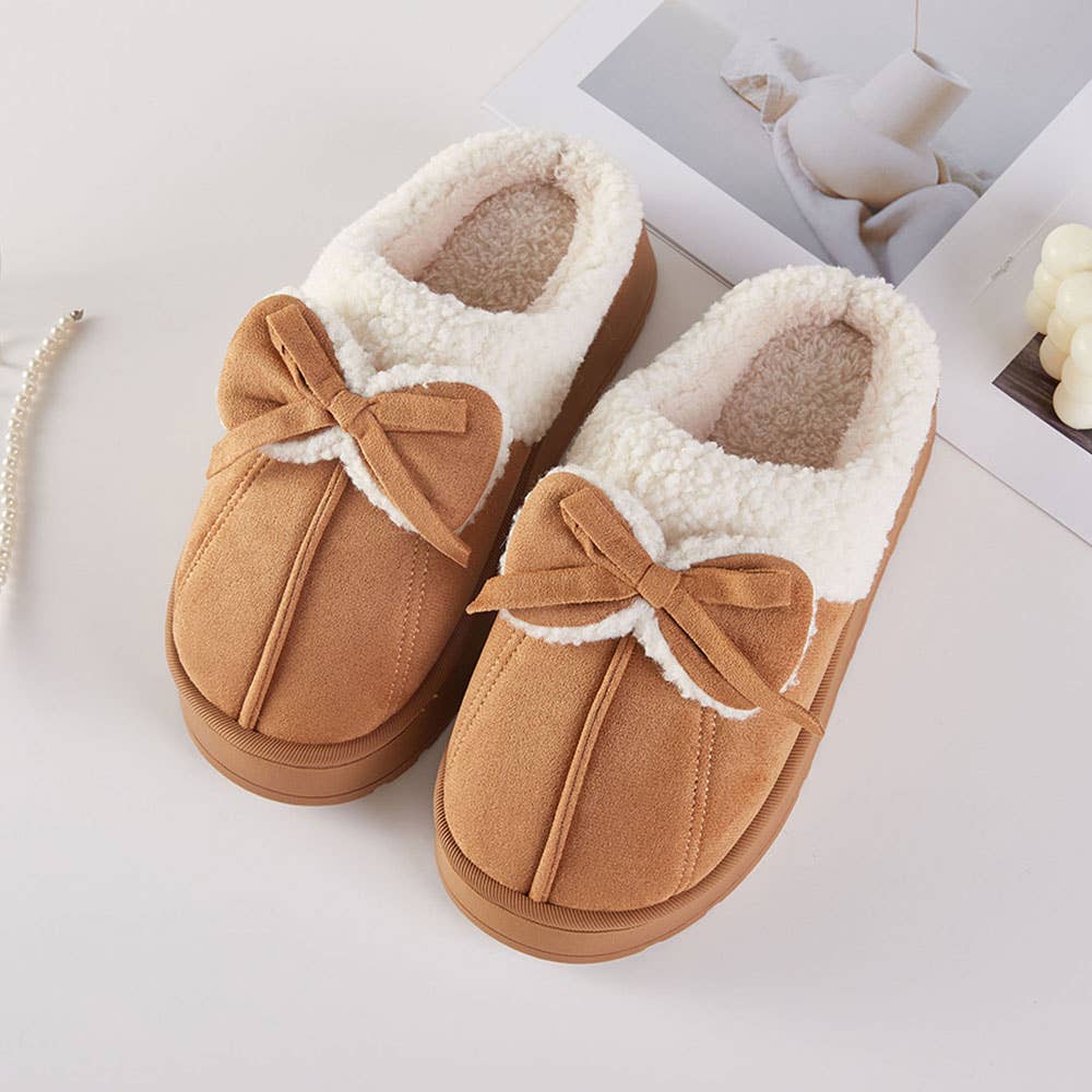 Bow Plush Slippers