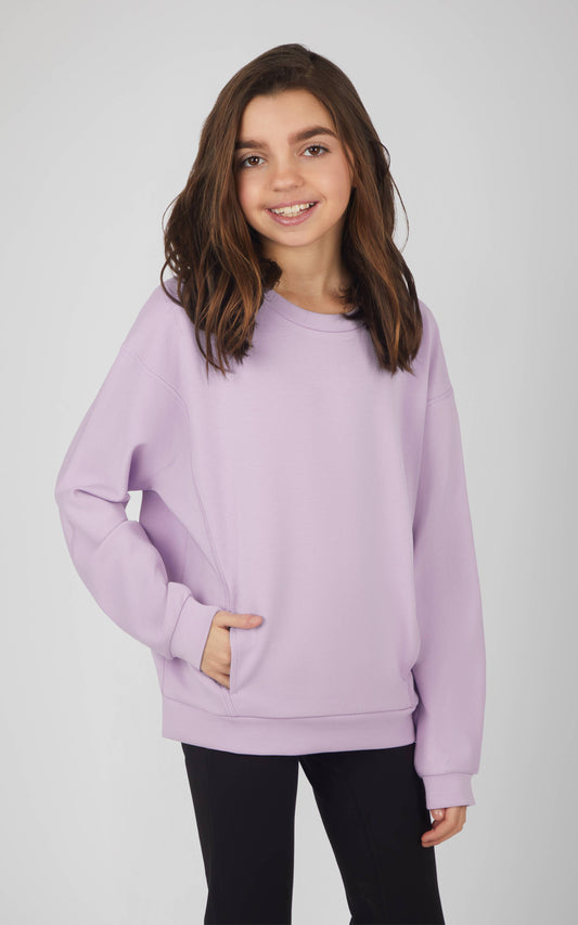 Soft Scuba Neck Everyday Sweatshirt- Girls