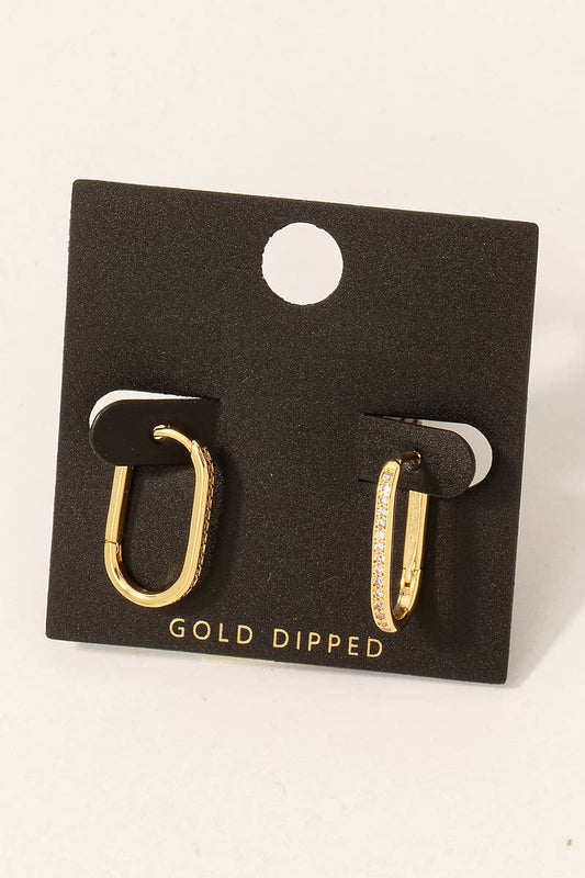 Gold Dipped Oval Hoop Earrings