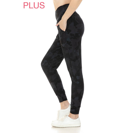 Camo Relaxed Fit Joggers- Plus