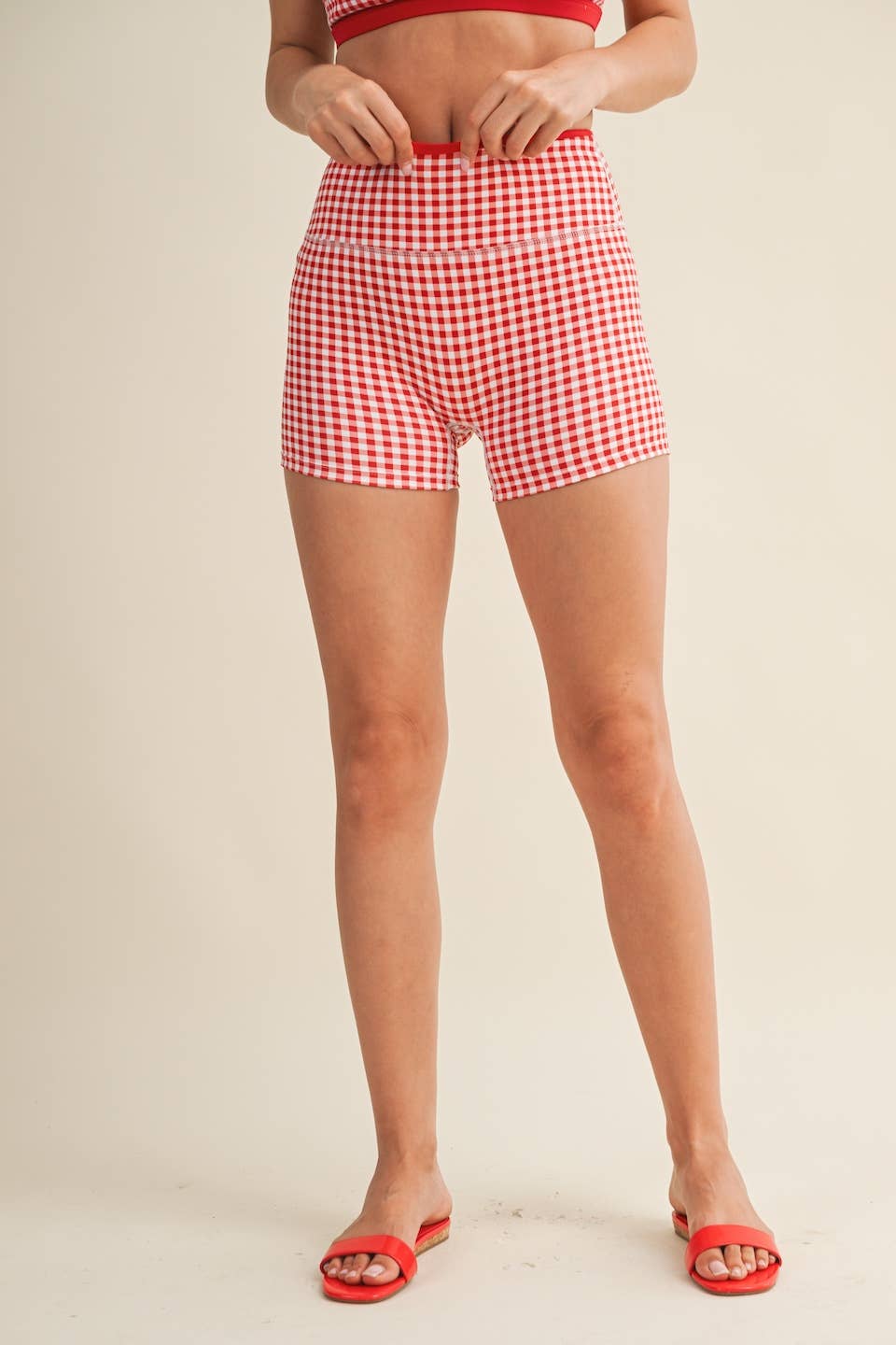 Gingham Biker Shorts