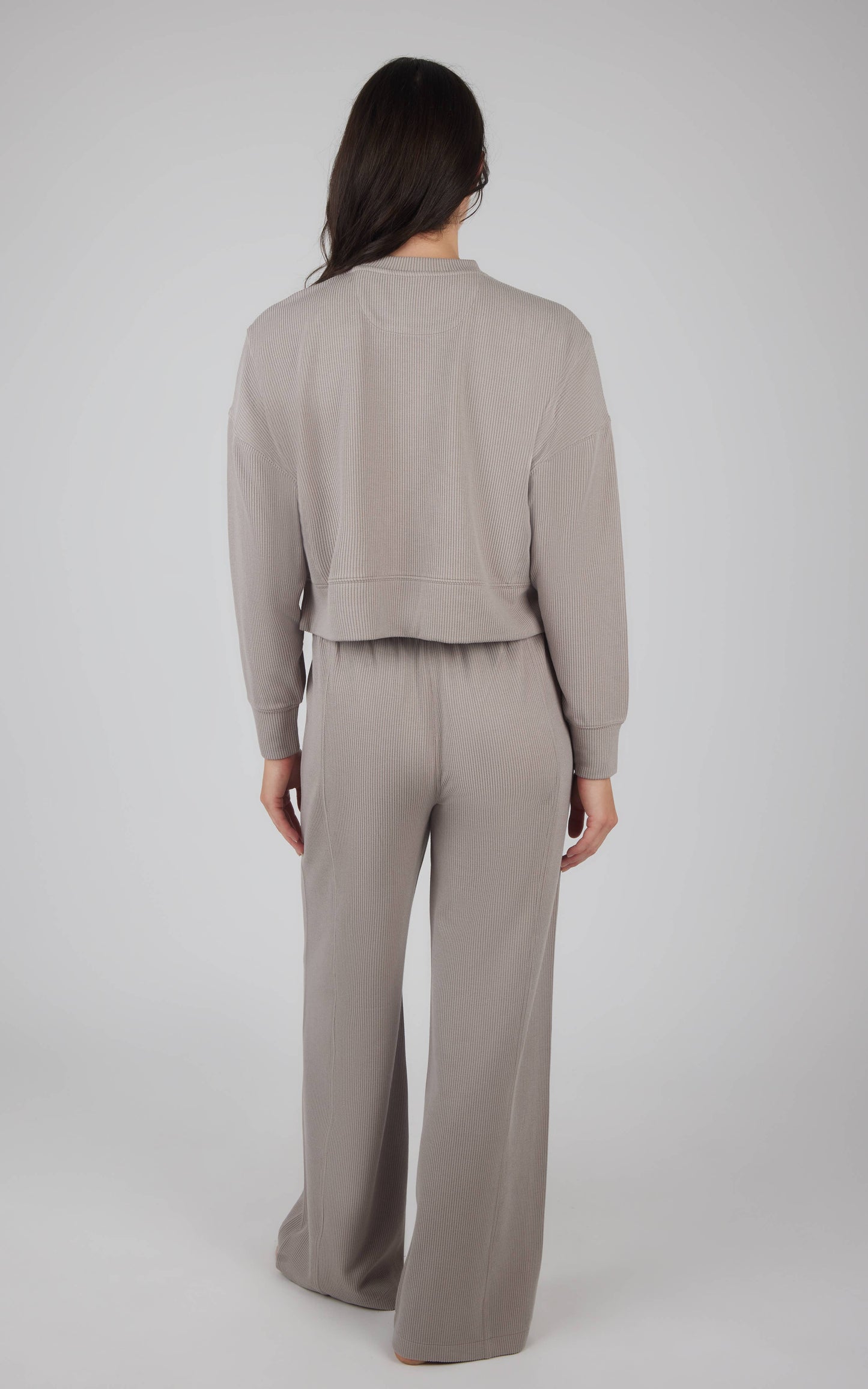 Rib Scuba Pullover and Wide Leg Pant - Women