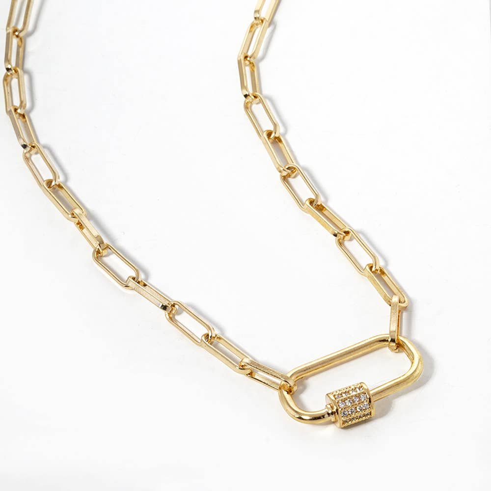 Pendant Paperclip Chain Necklace