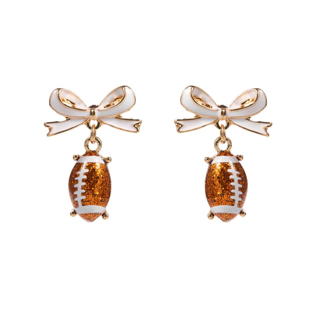 Football Bow Dangle Earrings