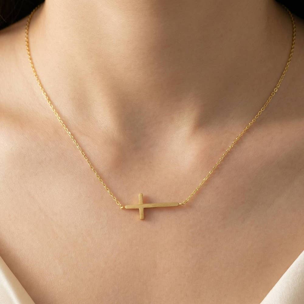 Side Cross Necklace